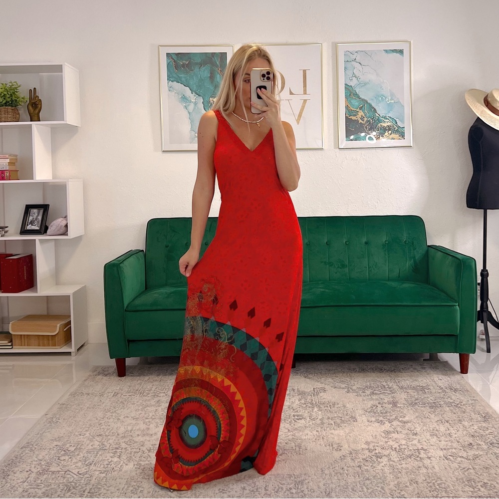 DESIGUAL RED MAXI DRESS